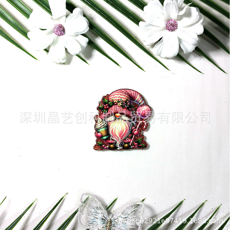 Wholesale 10pcs/pack sequined Christmas gnome acrylic DIY accessories