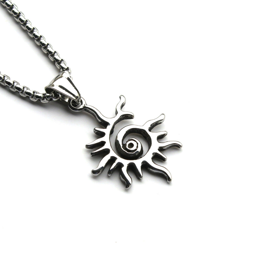 Wholesale  Football Pendant Retro Men' s Stainless Steel Chain Necklace