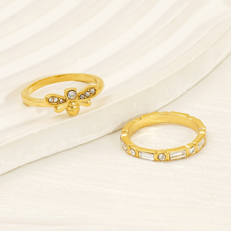 Wholesale Diamond twist ring for women geometric index finger ring internet celebrity ring