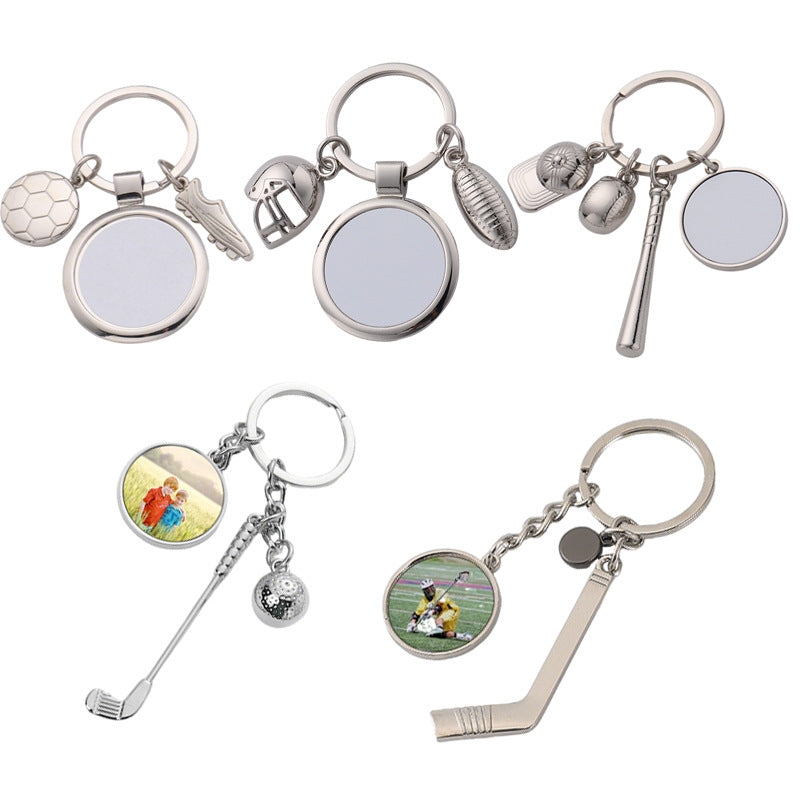 Wholesale Baseball  Football Hockey Ball Sports Series Metal Keychain