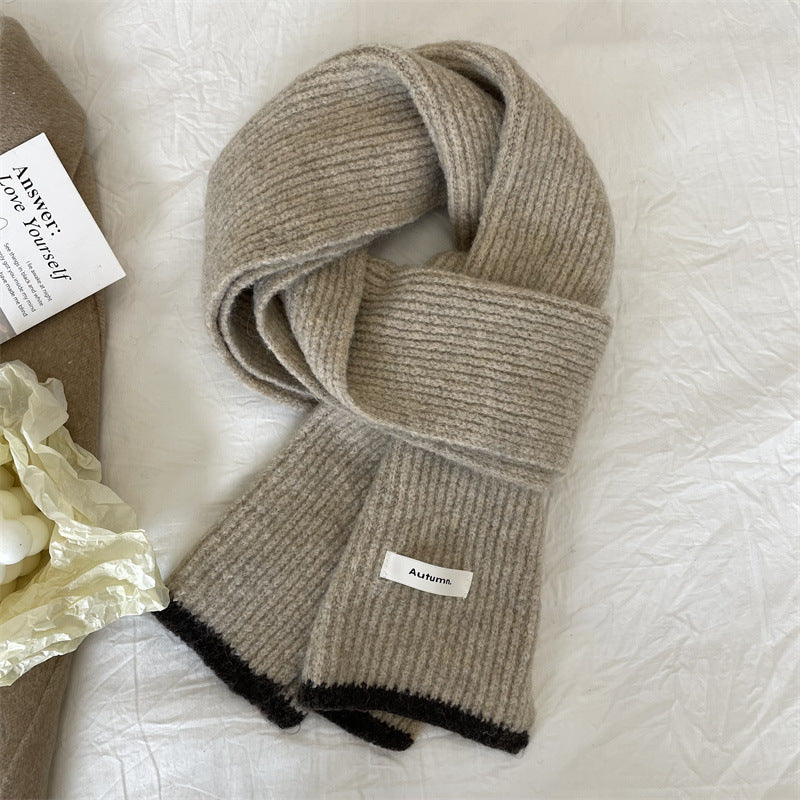 Wholesale Knitted Wool Thickened Warm Wrap Red Scarves