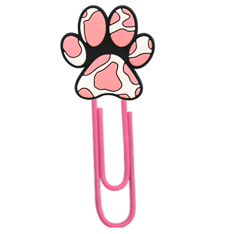 Wholesale Random 50pcs Cute colo  dog claw footprints paper clips metal bookmarks