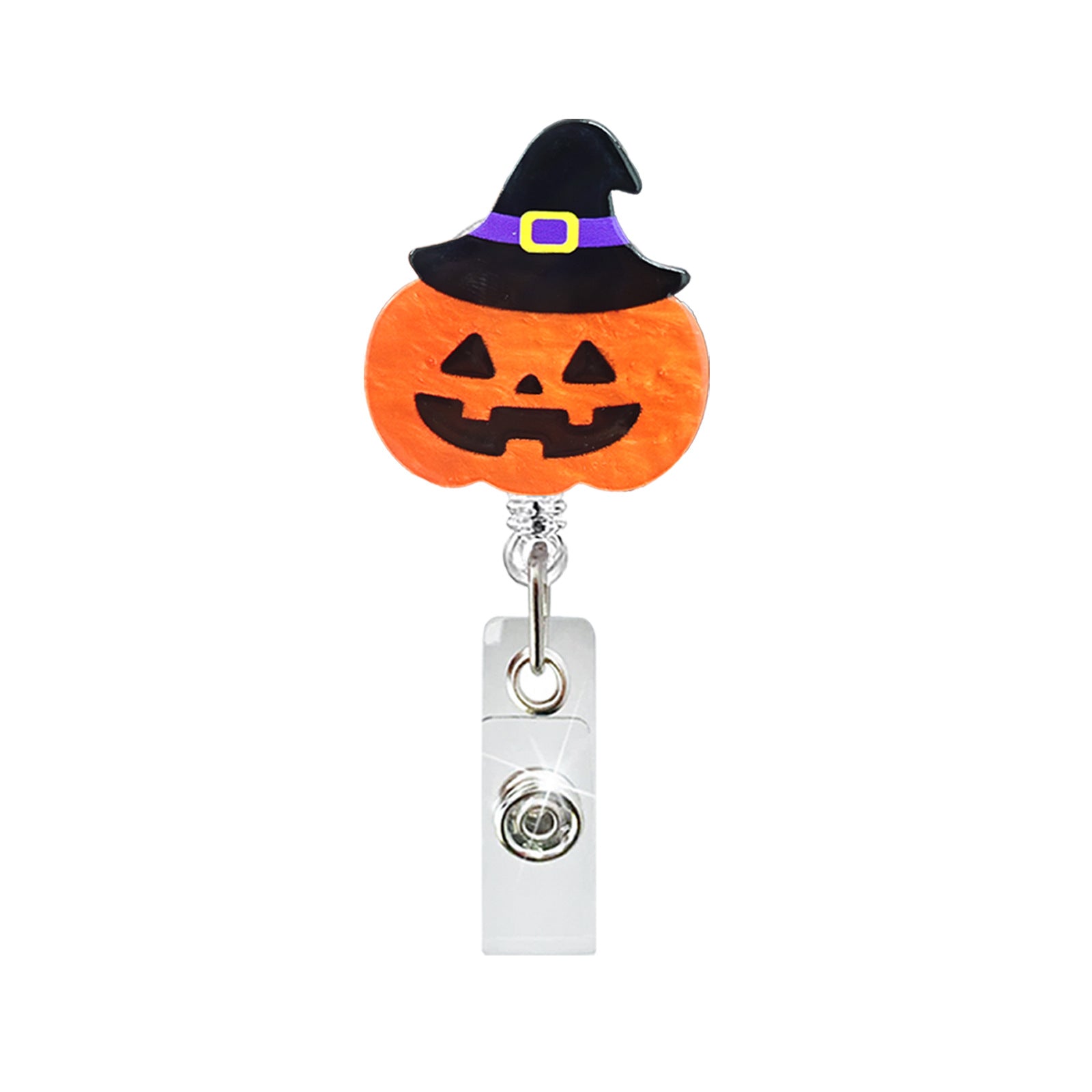 Wholesale halloween acrylic retractable rotating easy pull Badge Reels
