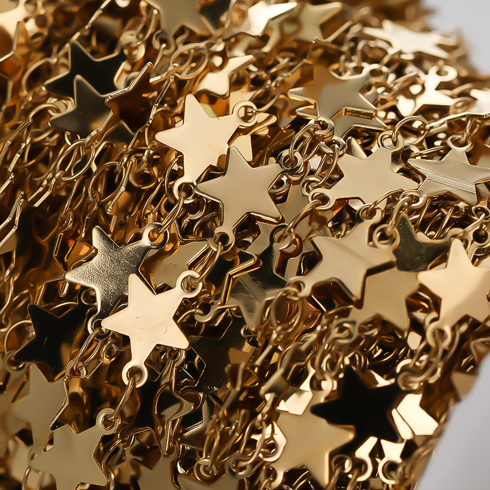 Wholesale DIY Stainless Steel Five-pointed Star Jewelry Chain
