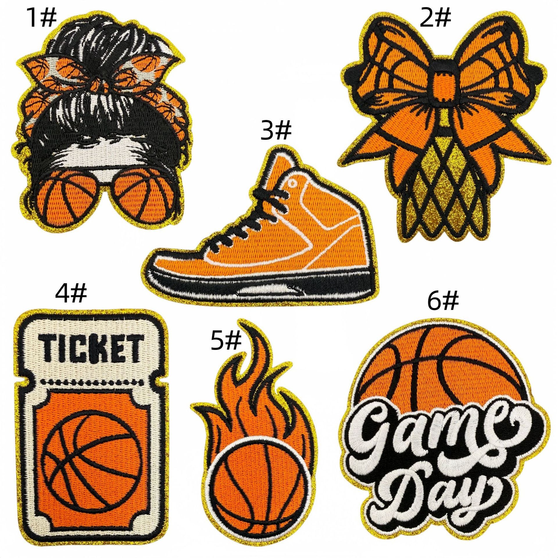 Wholesale Basketball shoe series embroidery DIY patches
