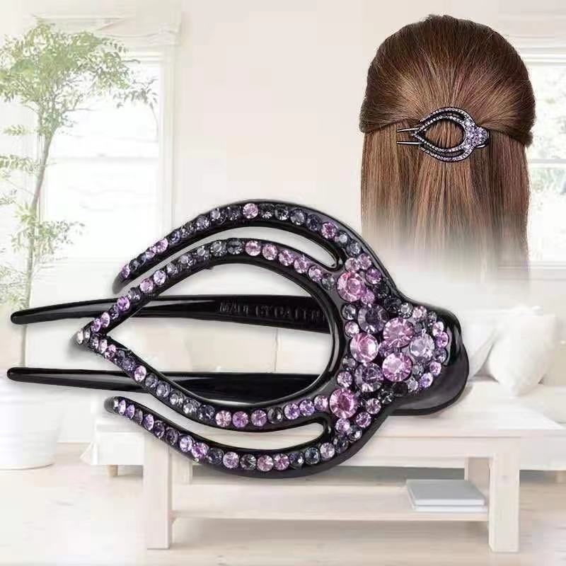 Wholesale Large Rhinestone Hair Clip with Three Teeth