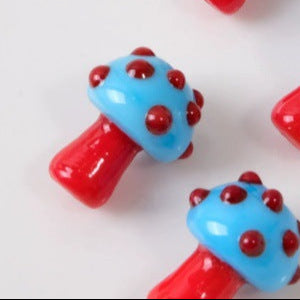 Wholesale Mushroom lamp crafted colored glass contrasting cute loose beads