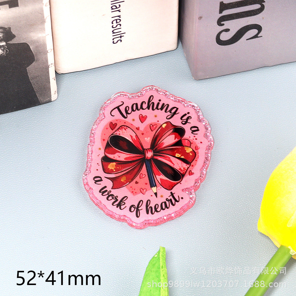 Wholesale 10pcs Cartoon pencil letters bag accessories acrylic DIY