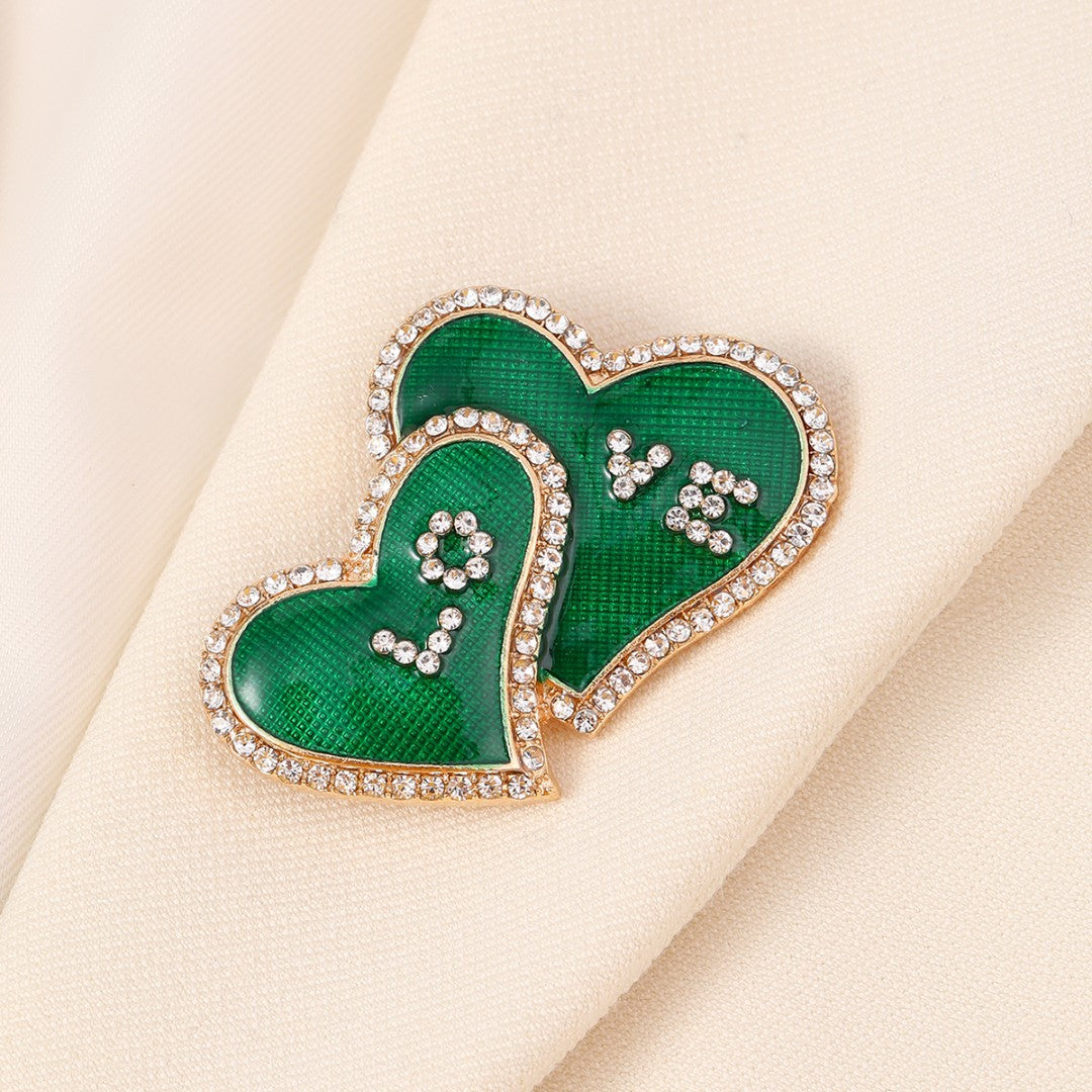 Wholesale Valentine's Day LOVE Alloy Diamond Studded Brooch Clip
