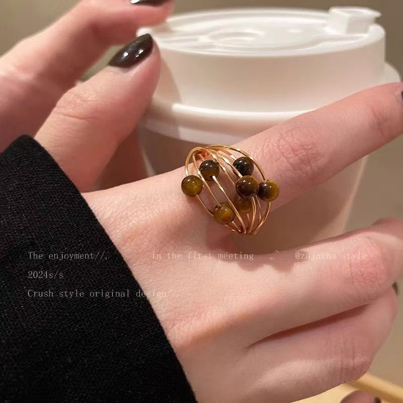 Wholesale Women's Retro Colored Tourmaline Planet Ring