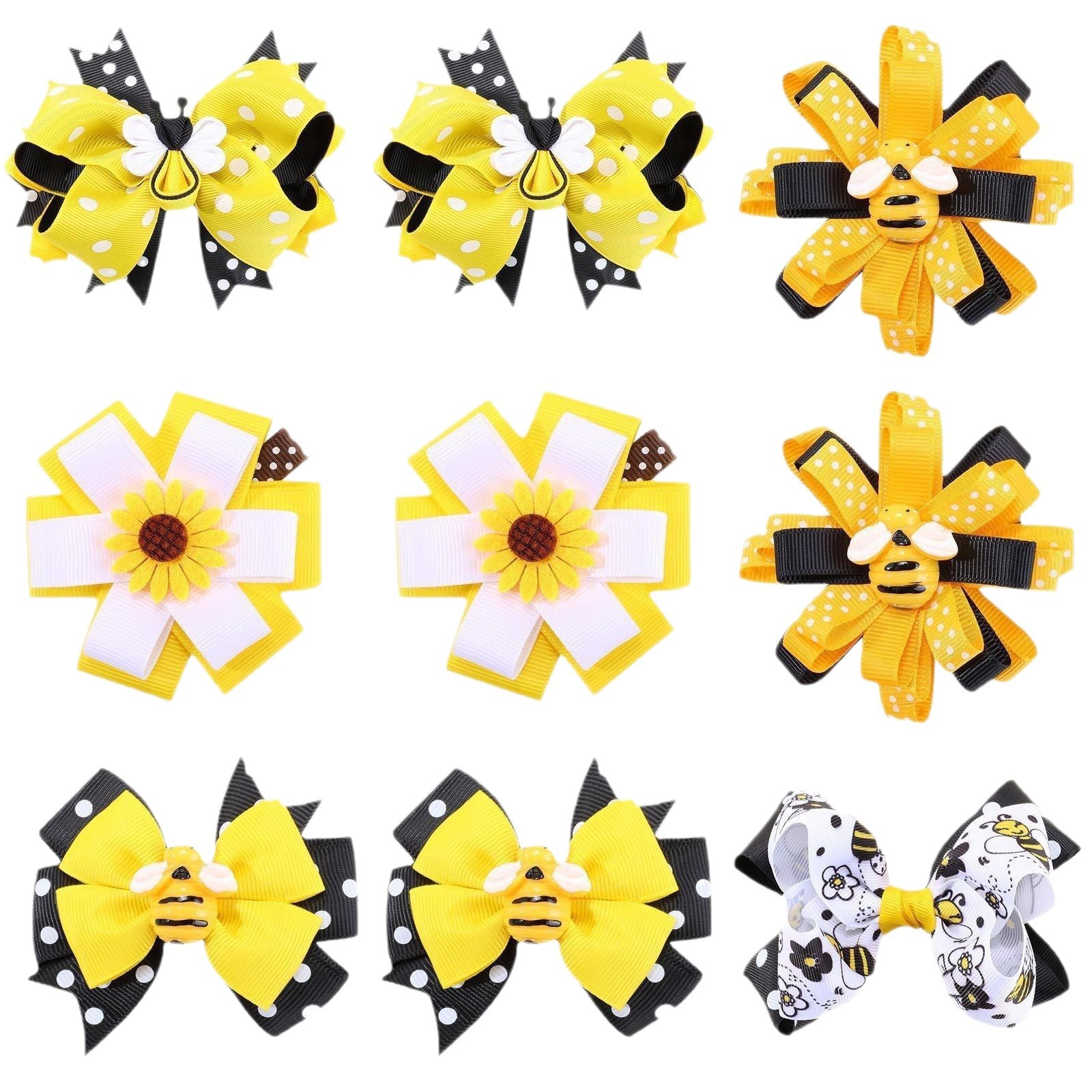 Wholesale 20pcs/pack children' s hair accessories all-match fresh hairpin cute bee ribbon bow hairpin
