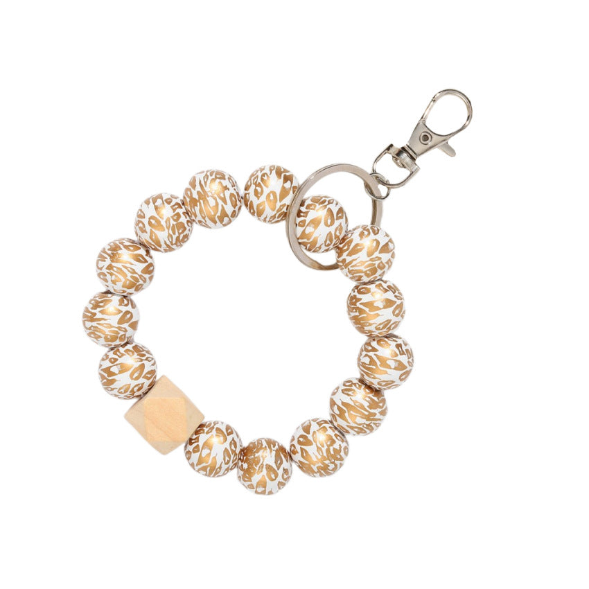 Wholesale Wooden Beaded Wrist Keychain