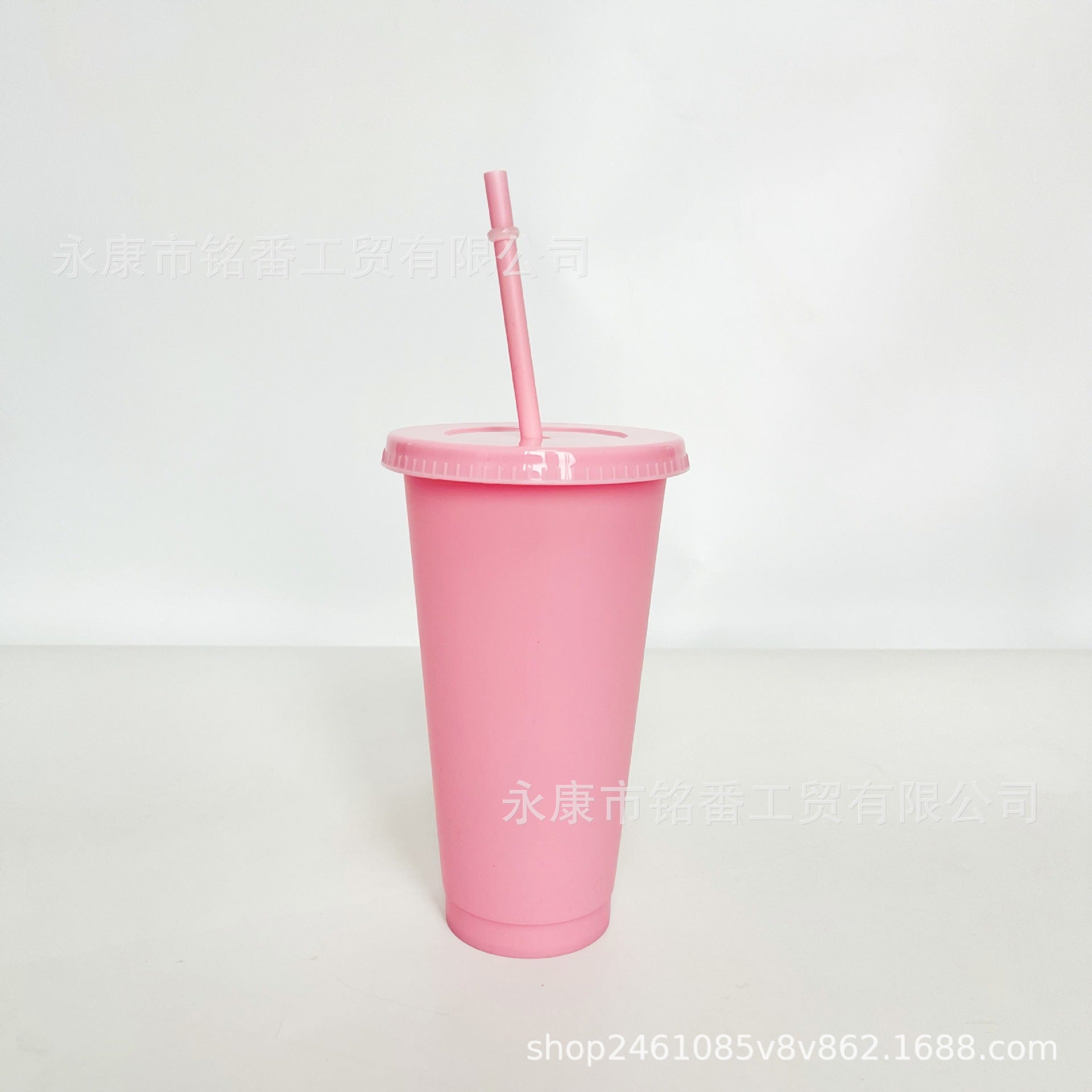 Wholesale 5pcs 24OZ solid color PP plastic large capacity 710ml straw cup