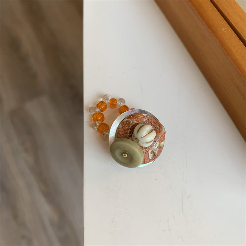 Wholesale Retro beaded cool elastic stacking ring