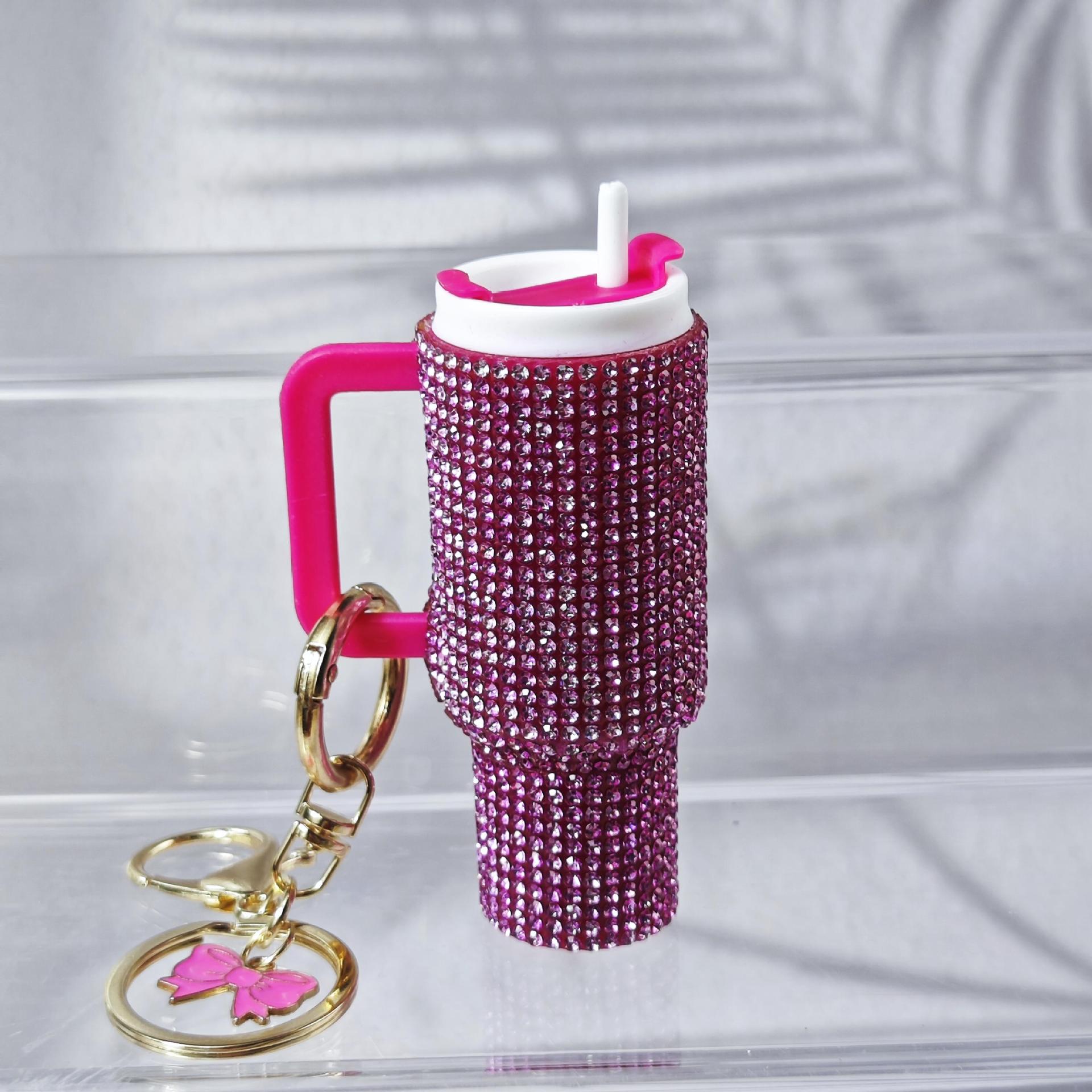 Wholesale  Mini Ice cup Keychain Diamond New Product Keychain Pendant Mother's Day Keychain Can Hold Lipstick Backpack Pendant