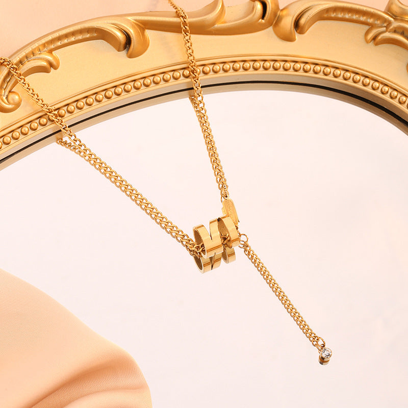 Wholesale Titanium Steel Simple and Versatile Forest Fringe Clavicle Chain