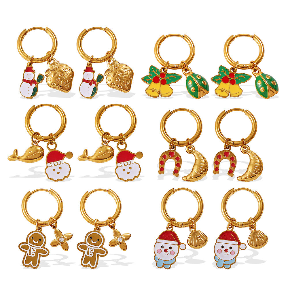 Wholesale Christmas series gingerbread  earrings