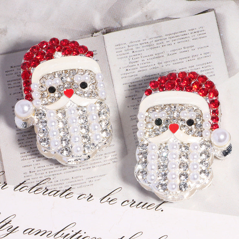 Wholesale 5pcs/pack Alloy  Christmas beads can be worn straight hole beads DIY mobile phone chain key chain bag chain accessories