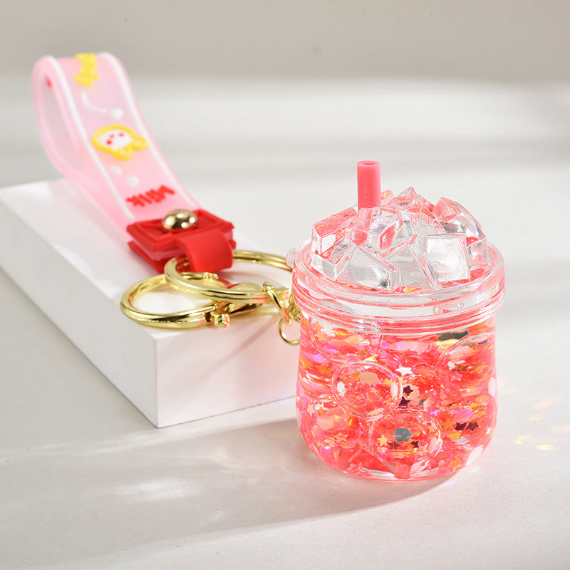 Wholesale Acrylic Oil-Filled Pendant Luminous Iceberg Cup Keychain