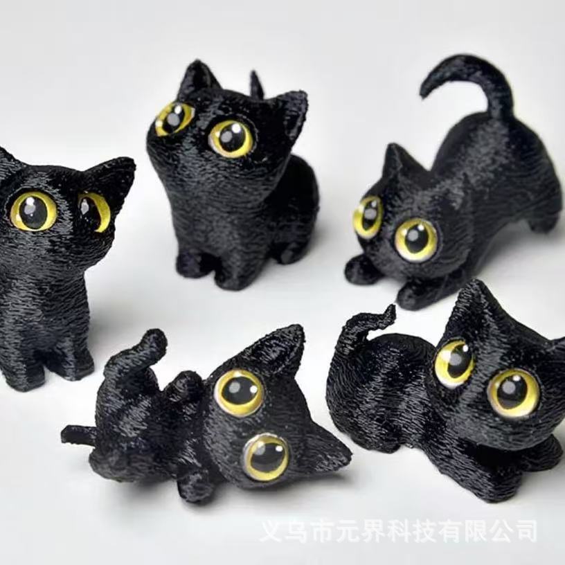 Wholesale Big-eyed cute cat 3D printed toy ornaments