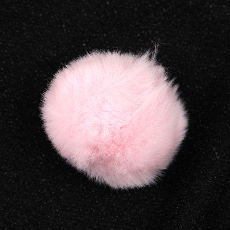 Wholesale 4cm 5pcs Fur Ball Color Faux Plush Pendant DIY Keychain