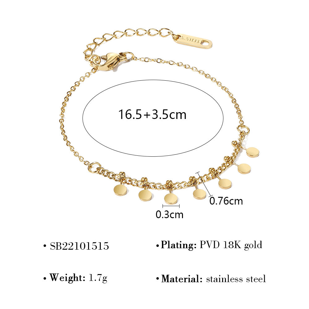 Wholesale Natural stone titanium steel French retro light luxury stacking African turquoise bracelet