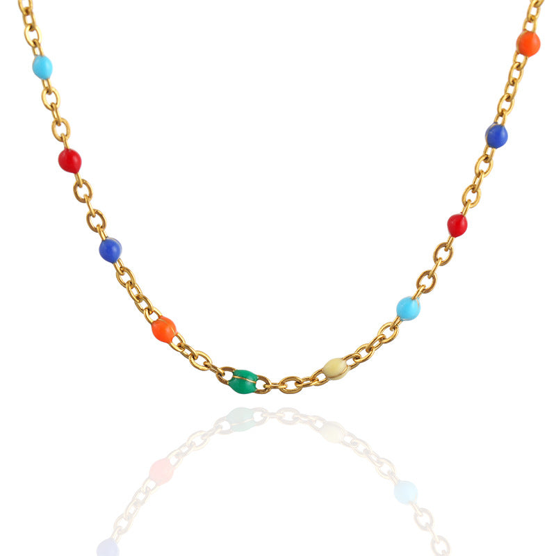 Wholesale Colorful Beaded Colorfast Clavicle Necklaces