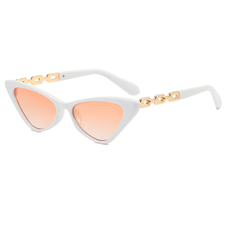 Wholesale Trendy metal chain triangle sunglasses