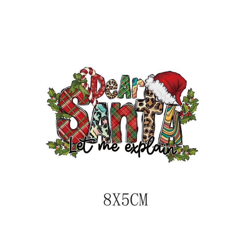 Wholesale 5pcs/pack Cartoon Car Christmas Hot Stamping Sticker UV DTF Ready to Press Transfers Wraps