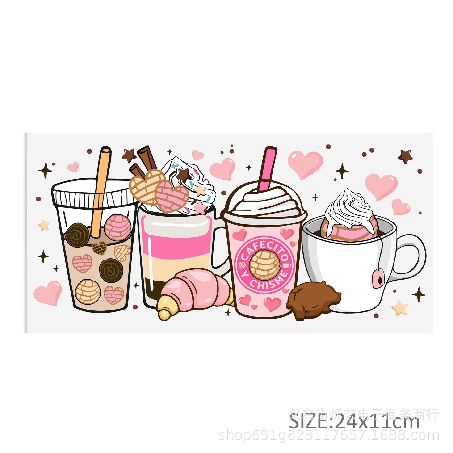 Wholesale Milk tea ice cream beverage series 16oz Cup UV DTF Wraps