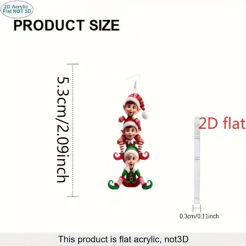 Wholesale Cute elf gingerbread man earrings for Christmas