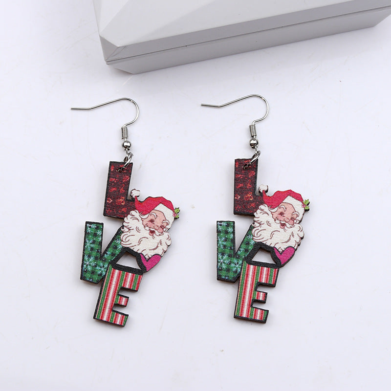 Wholesale Christmas LOVE Teardrop Earrings