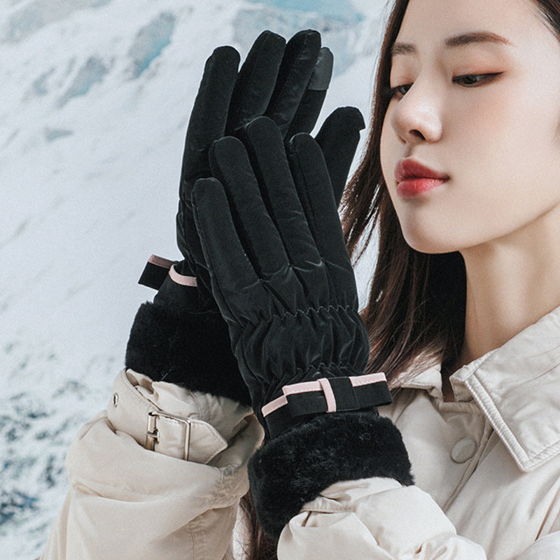 Wholesale Cloud Velvet Winter Plus Velvet Thick Touch Screen Gloves
