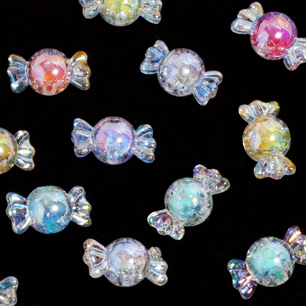 Wholesale 20PCS/Pack  Cute Acrylic Candy Beads Straight Hole Loose Beads DIY Mobile Phone Chain Key Chain Bag Chain Jewelry Accessories