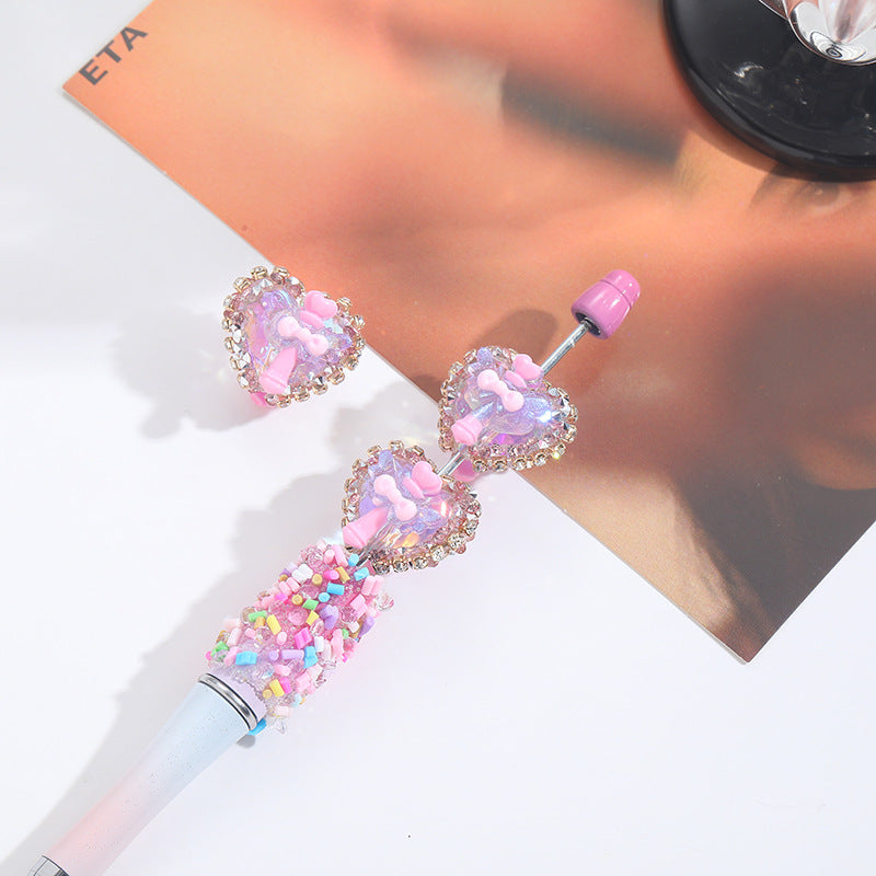 Wholesale 10pcs Magic Wand Full Diamond Love String Ballpoint Pen Beads