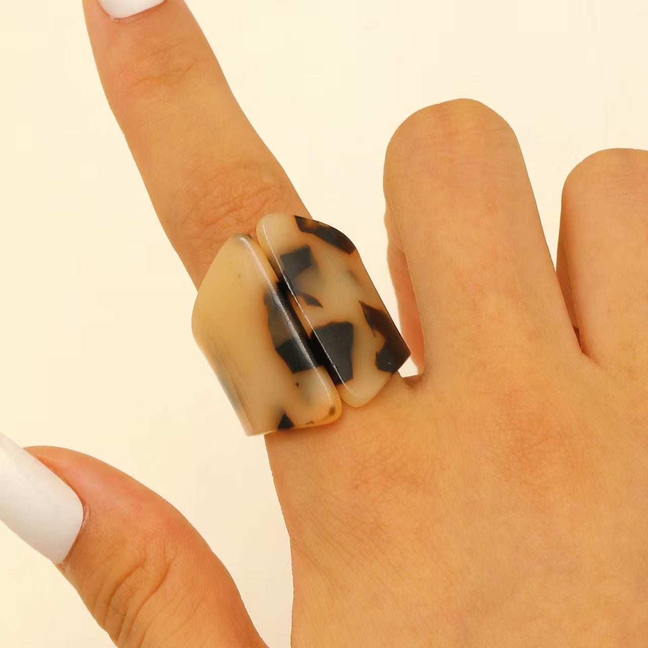 Wholesale Maillard Autumn and Winter Line Wide Leopard Print Ring