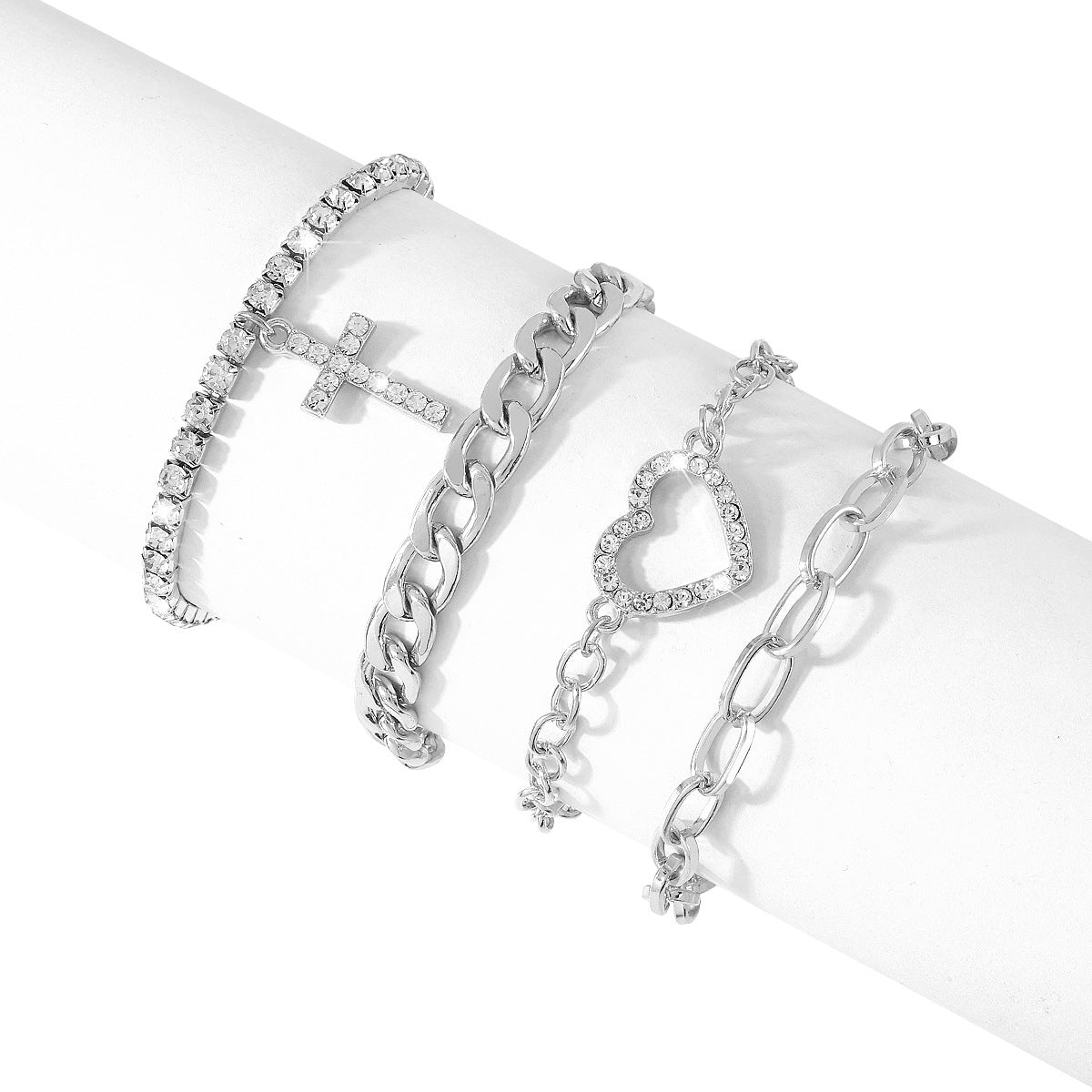 Wholesale Cross Heart Alloy Bracelet