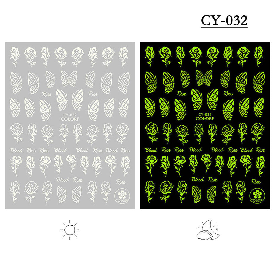 Wholesale 3pcs Luminous nail stickers