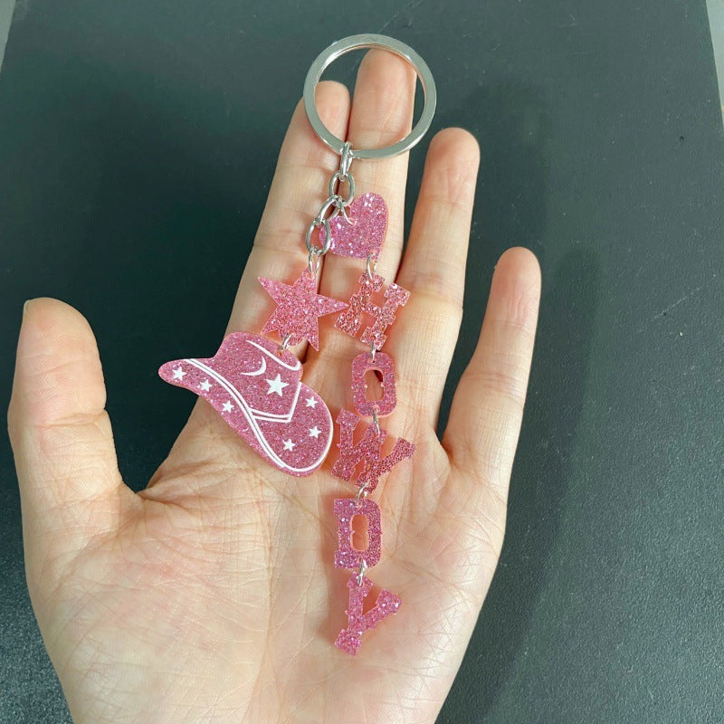Wholesale American Festival Western Letter Acrylic Keychain