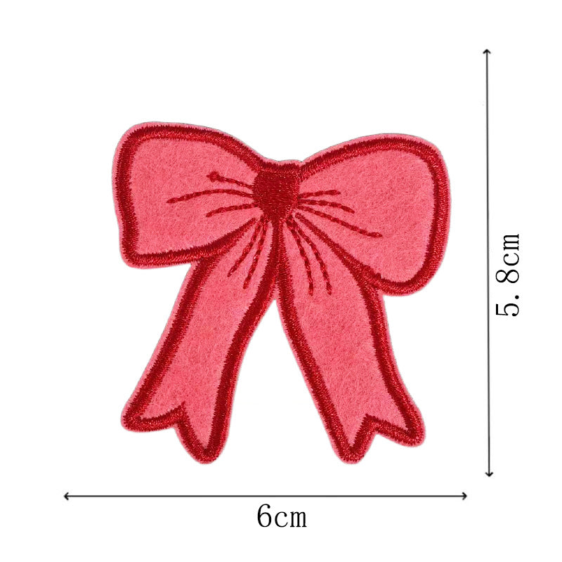 Wholesale Red diverse bow embroidery DIY Patches