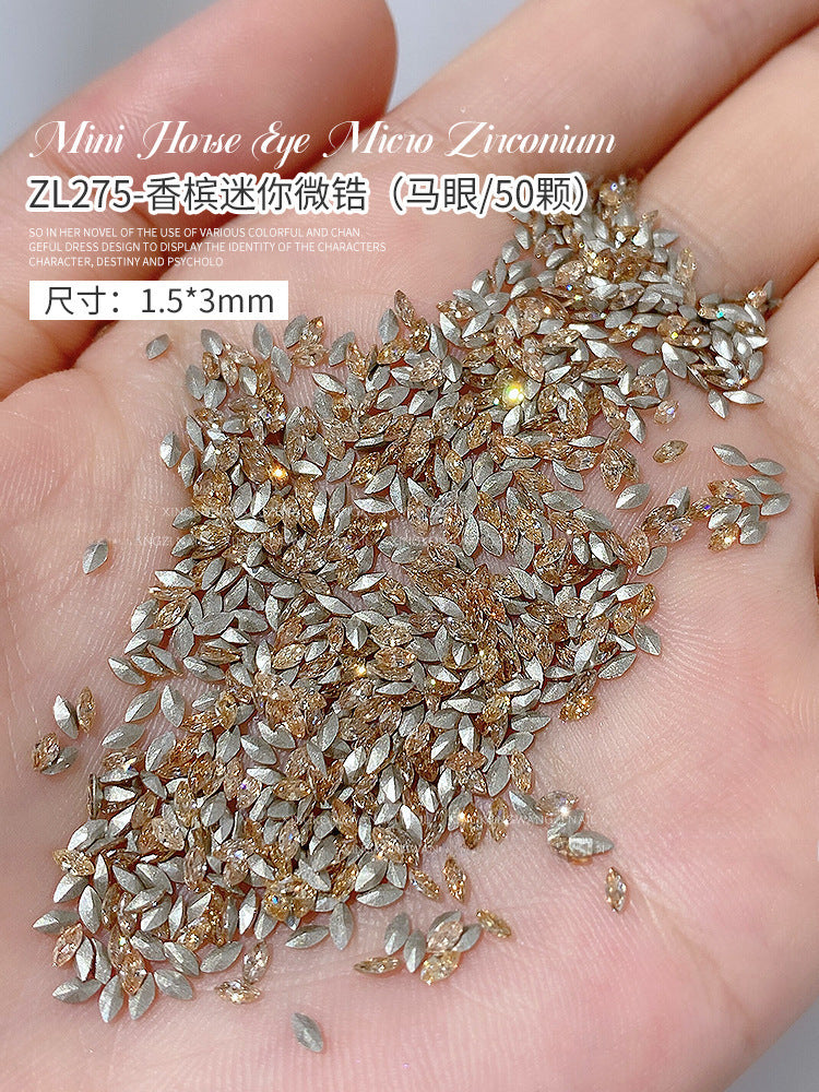 Wholesale 50/1000/10000pcs nail art mini small pointed bottom zircon shaped diamond super flash mini white micro zircon nail decoration