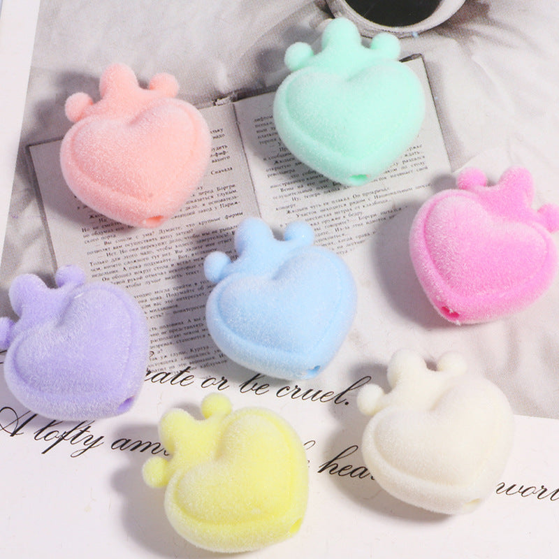 Wholesale 20pcs/pack Flocking love ball loose beads beaded DIY accessories