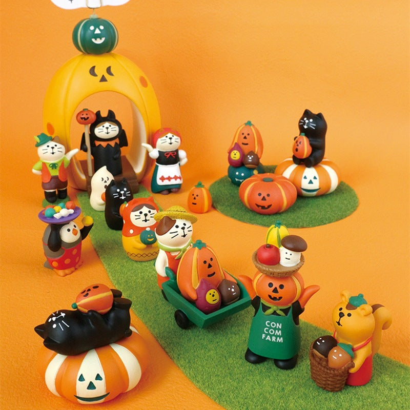 Wholesale Japanese ZAKKA Cat Resin Figurine  King Pumpkin Home Decor