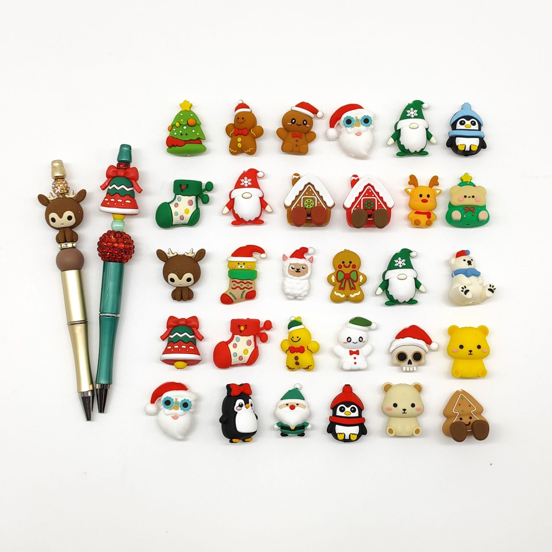 Wholesale 20pcs DIY Beaded Pen Cartoon  Bead Accessories  Christmas House  Beads