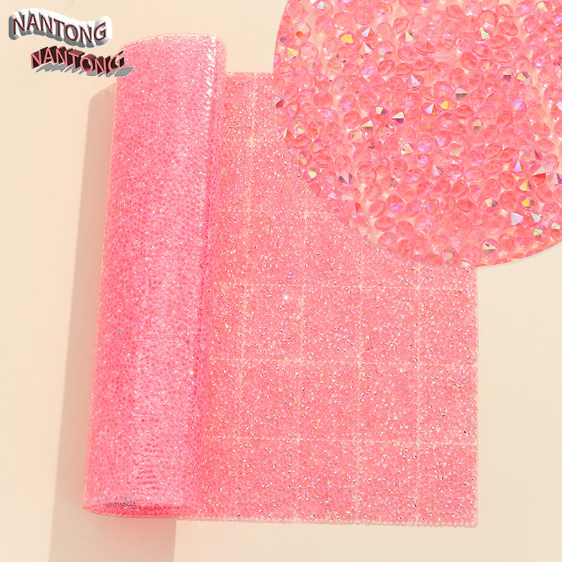 Wholesale Pointed bottom rhinestone with resin cylinder mixed DIY double-sided tape drill piece