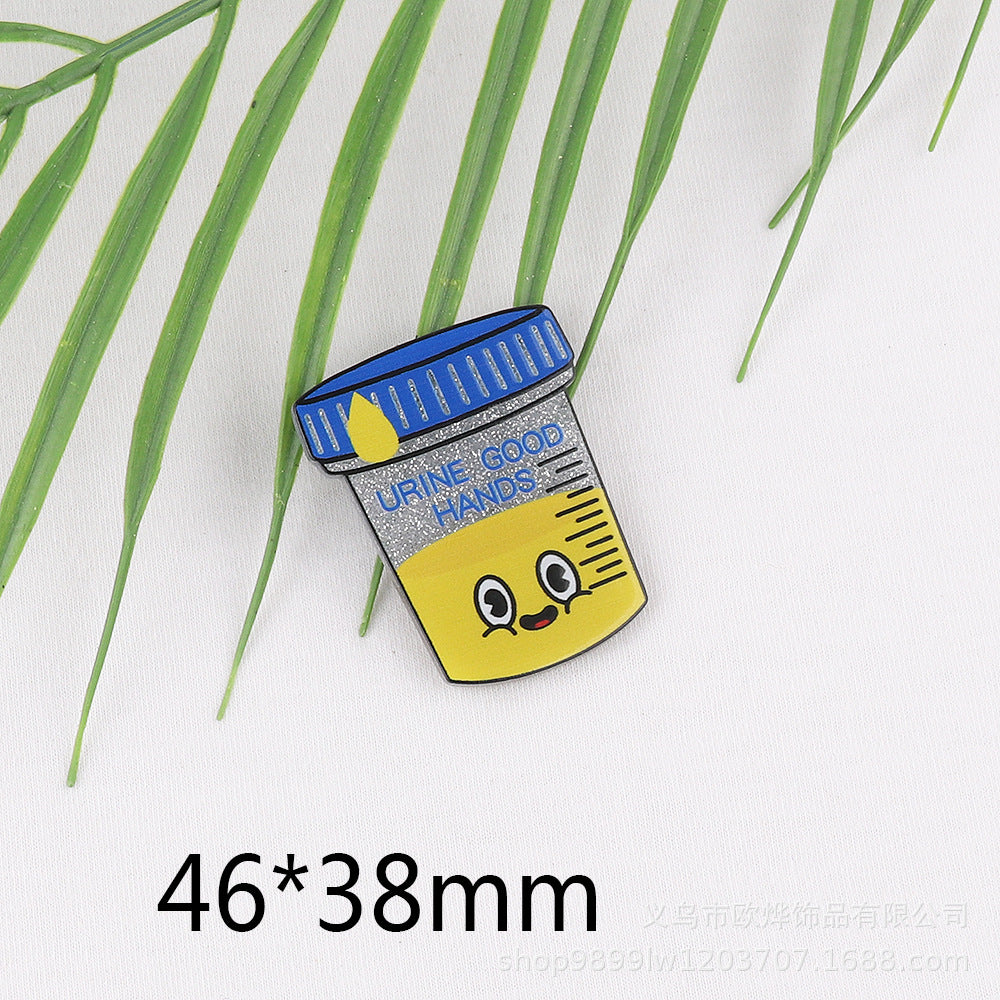 Wholesale 10pcs/pack New Cartoon Apple Drink Bottle Acrylic DIY Patch