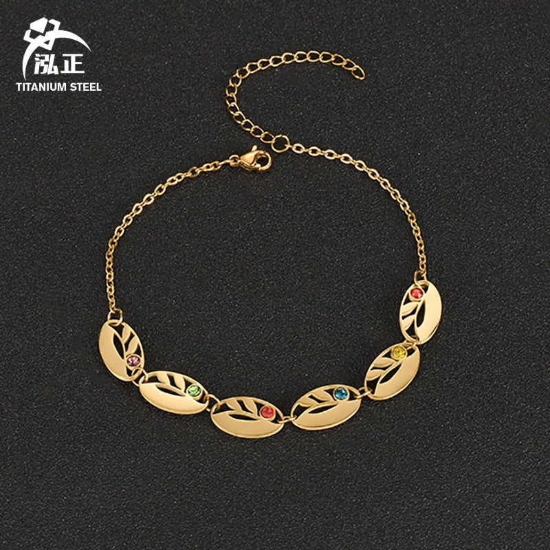 Wholesale Stainless Steel Diamond Oval Plate Bracelet