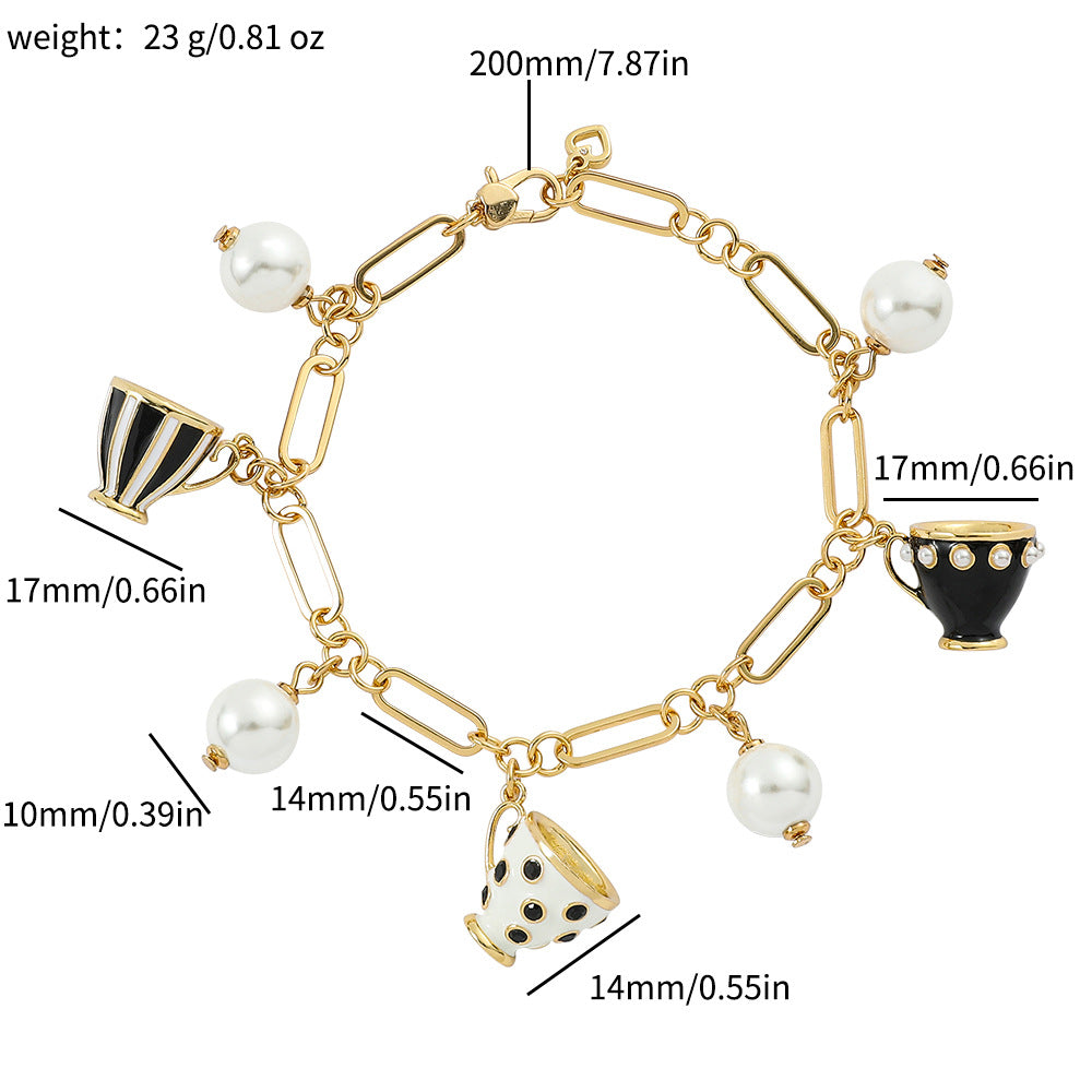 Wholesale Enamel Teacup Alloy Necklaces