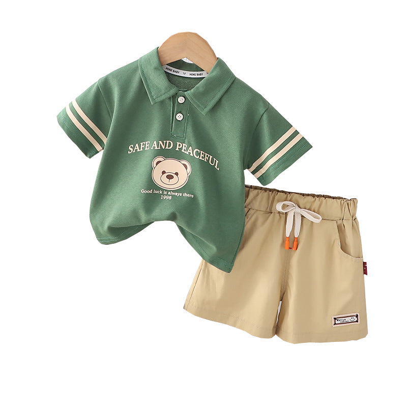 Wholesale Baby Cotton Polo Shirts and Shorts Sets