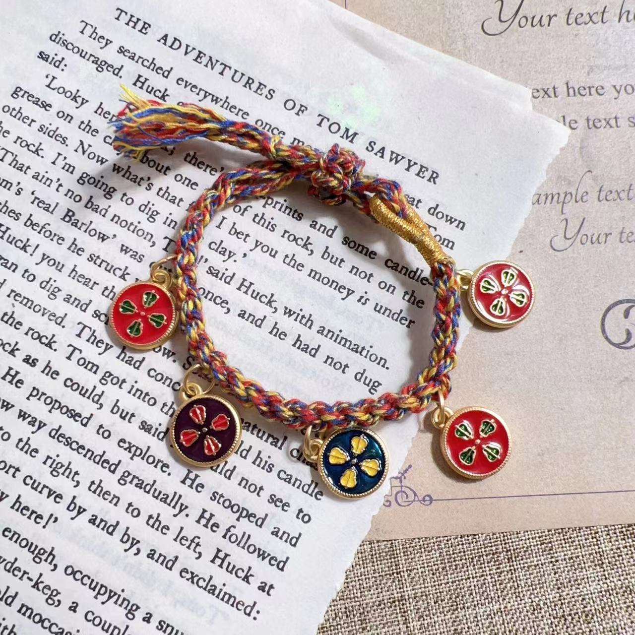 Wholesale Rope Woven Five Way God of Wealth Bracelet